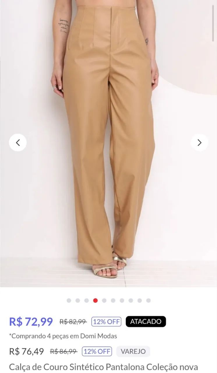 Calça couro sintético P