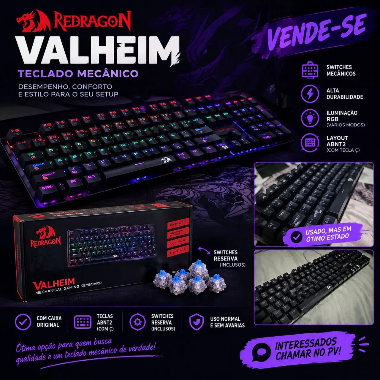 Teclado mecânico Redragon