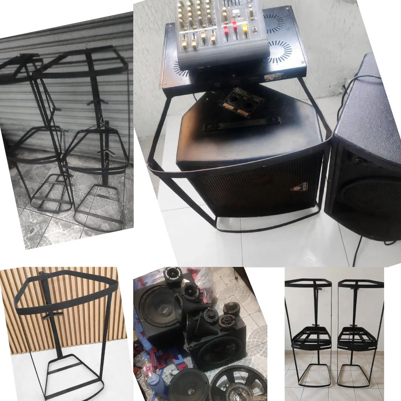 Som com mesa amplificada completo + 04 suporte p/caixa 