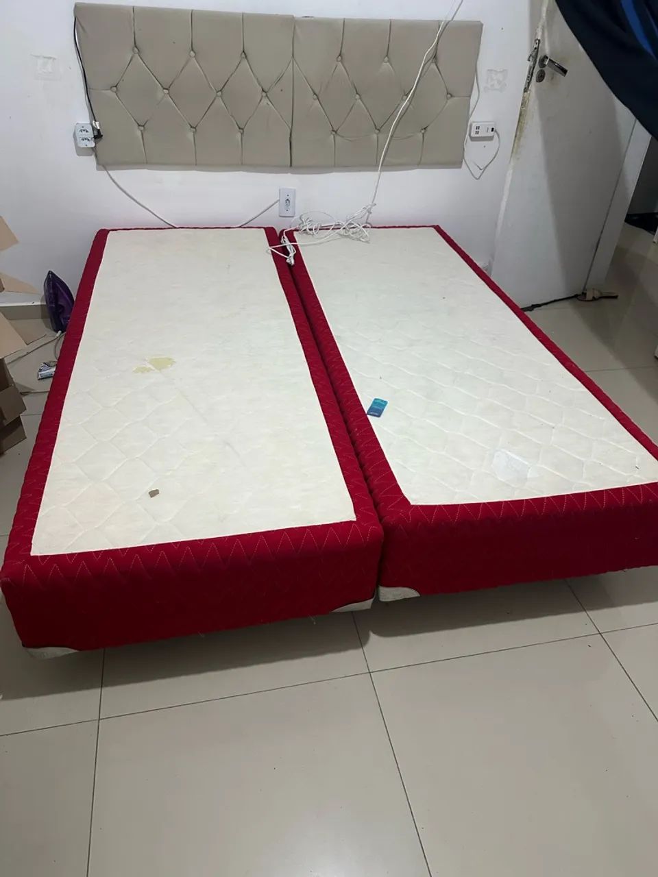 Cabeceira de cama mais base. Para cama queem.