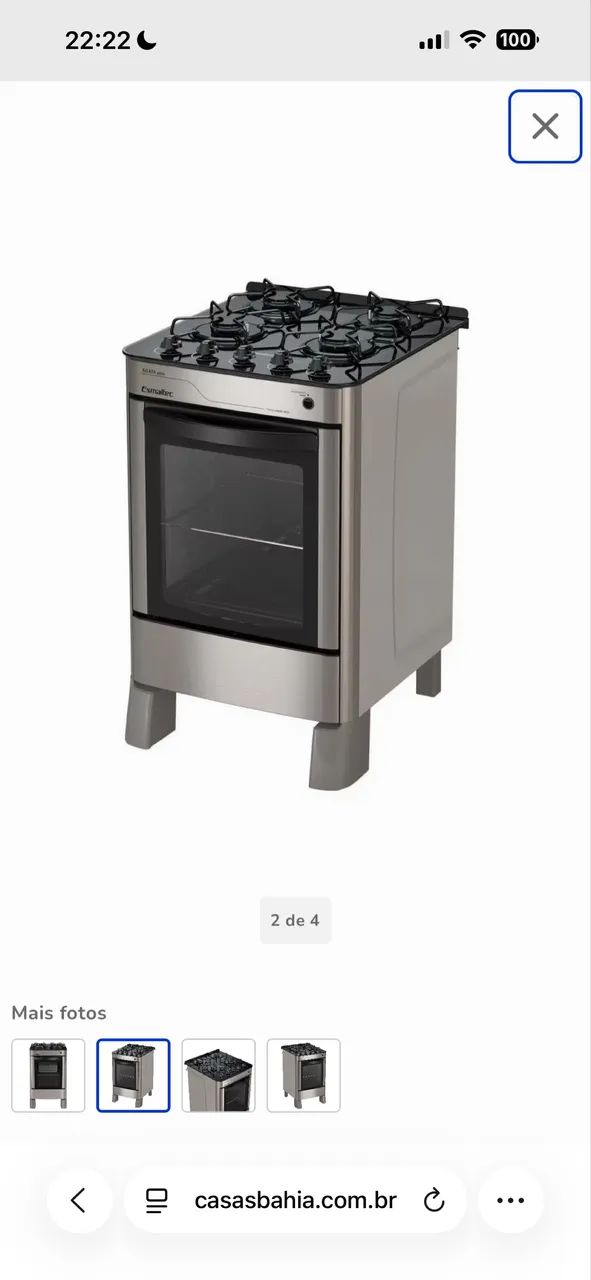 Fogão de Piso 4 Bocas com Acendimento Automático - Foto 4