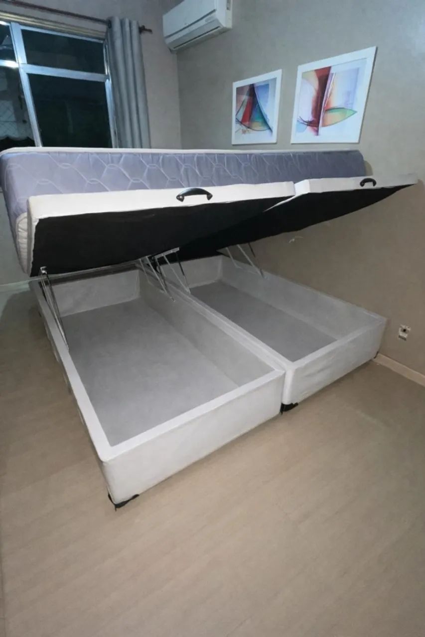 Cama Box King Size Com Baú Gigante Com Colchão - Foto 2