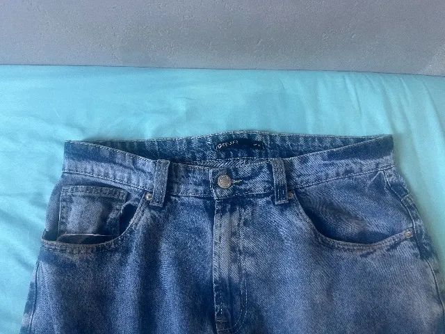 Calça Jeans Reta Vintage Azul - Foto 3