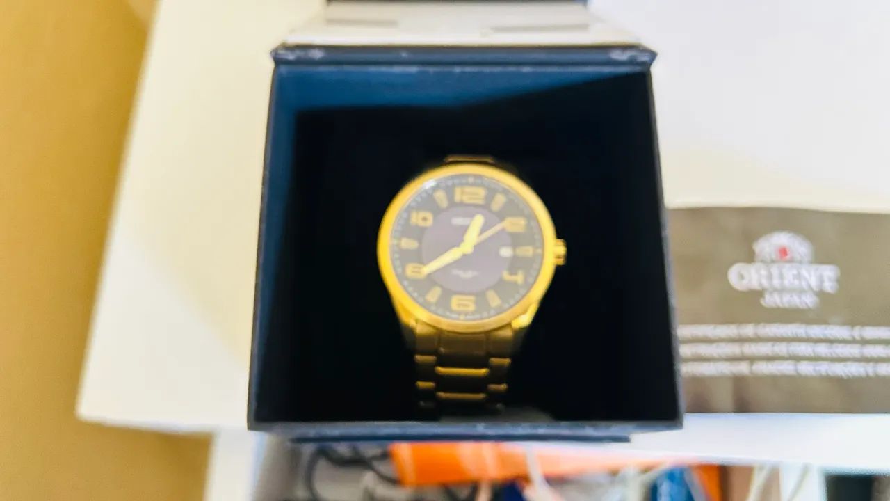 Relógio ORIENT original Masculino Analógico Dourado - Foto 2