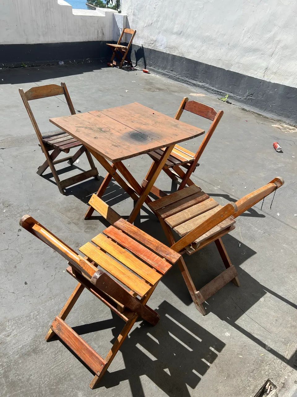 Jogo de mesa madeira - Foto 2