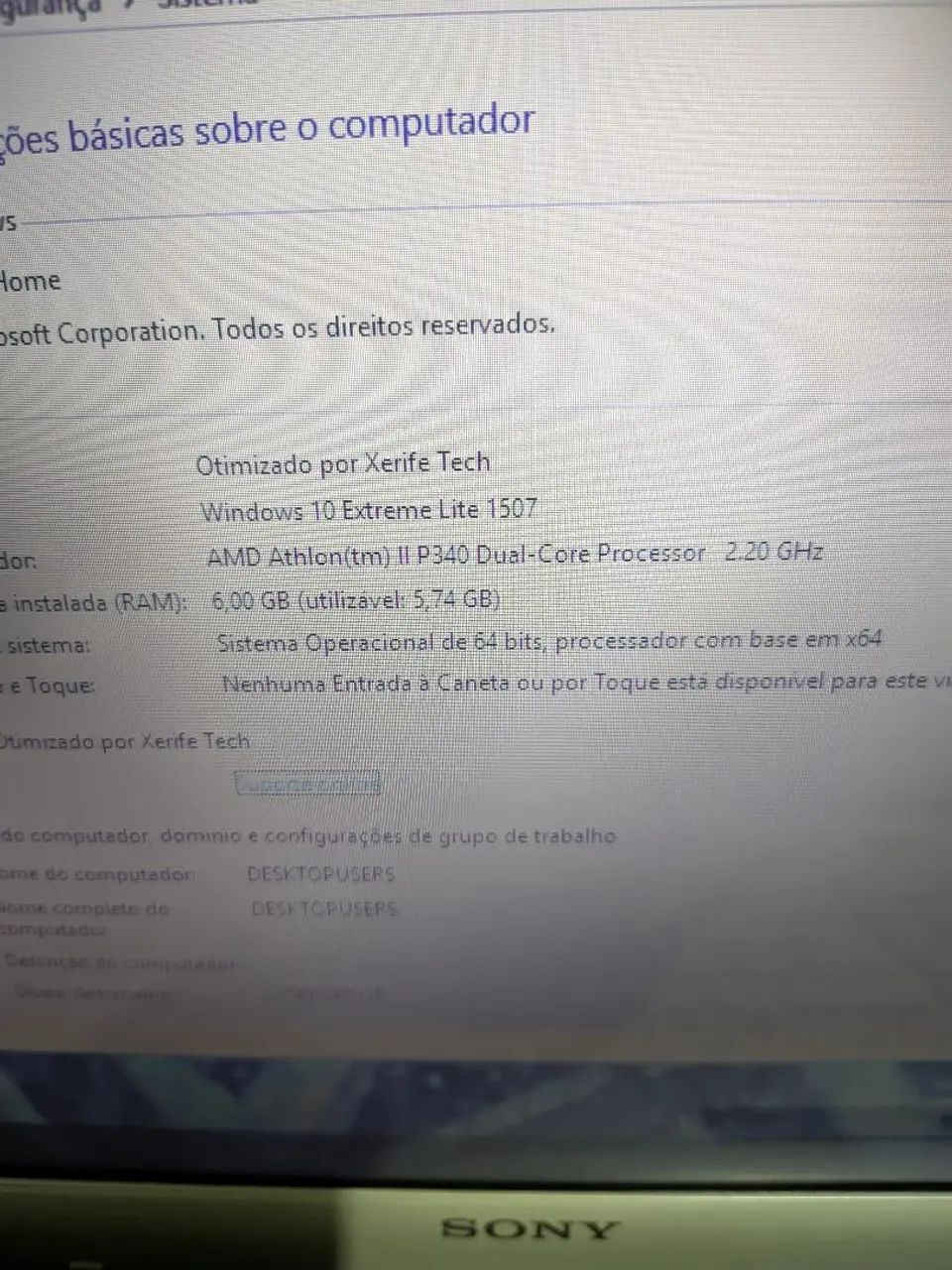 Notebook Sony Vaio / 6GB RAM / HD 320GB / Tela 15 Polegadas - Foto 5