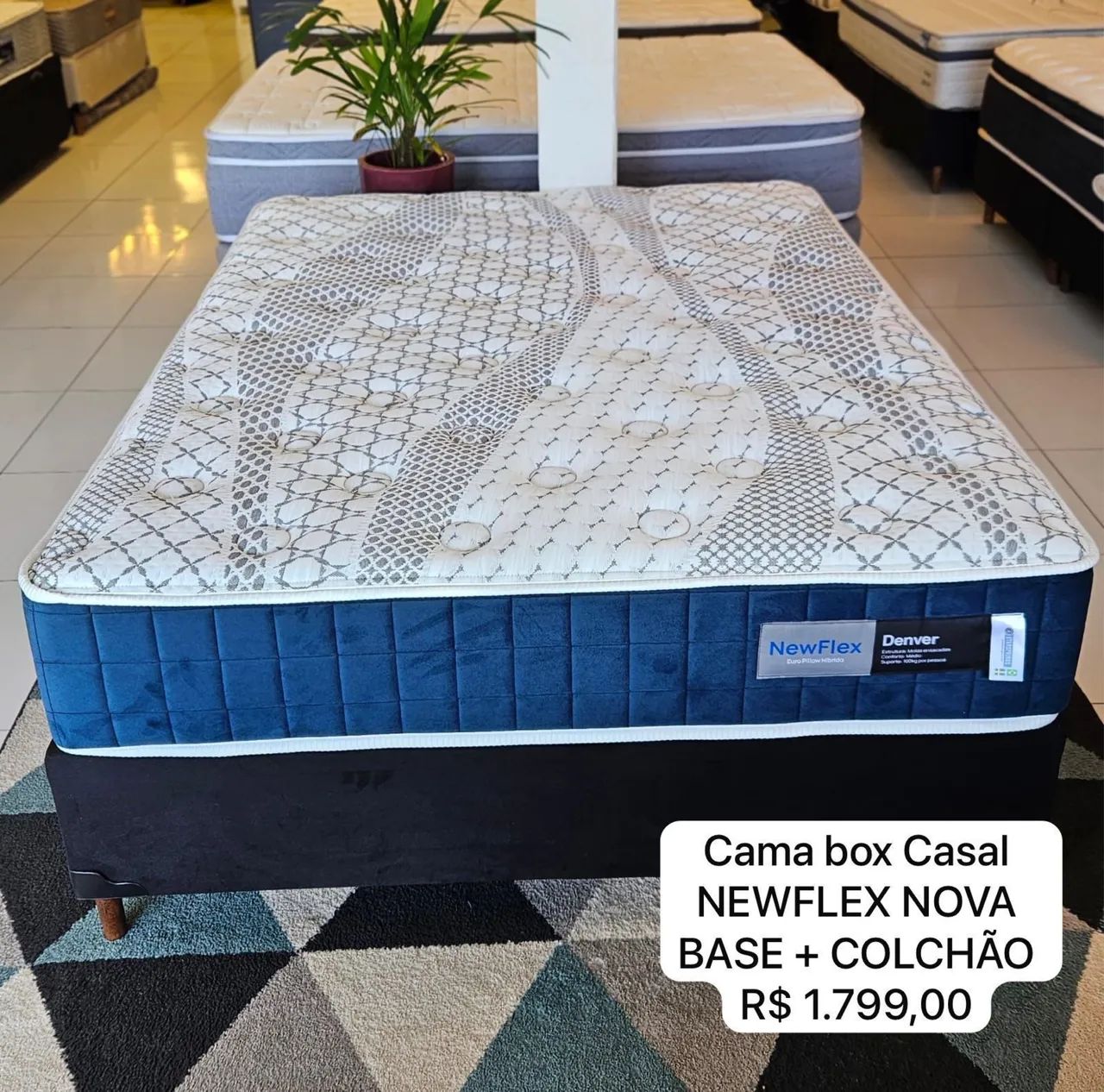 Cama box Casal NOVA BASE + COLCHÃO - Entrego! 