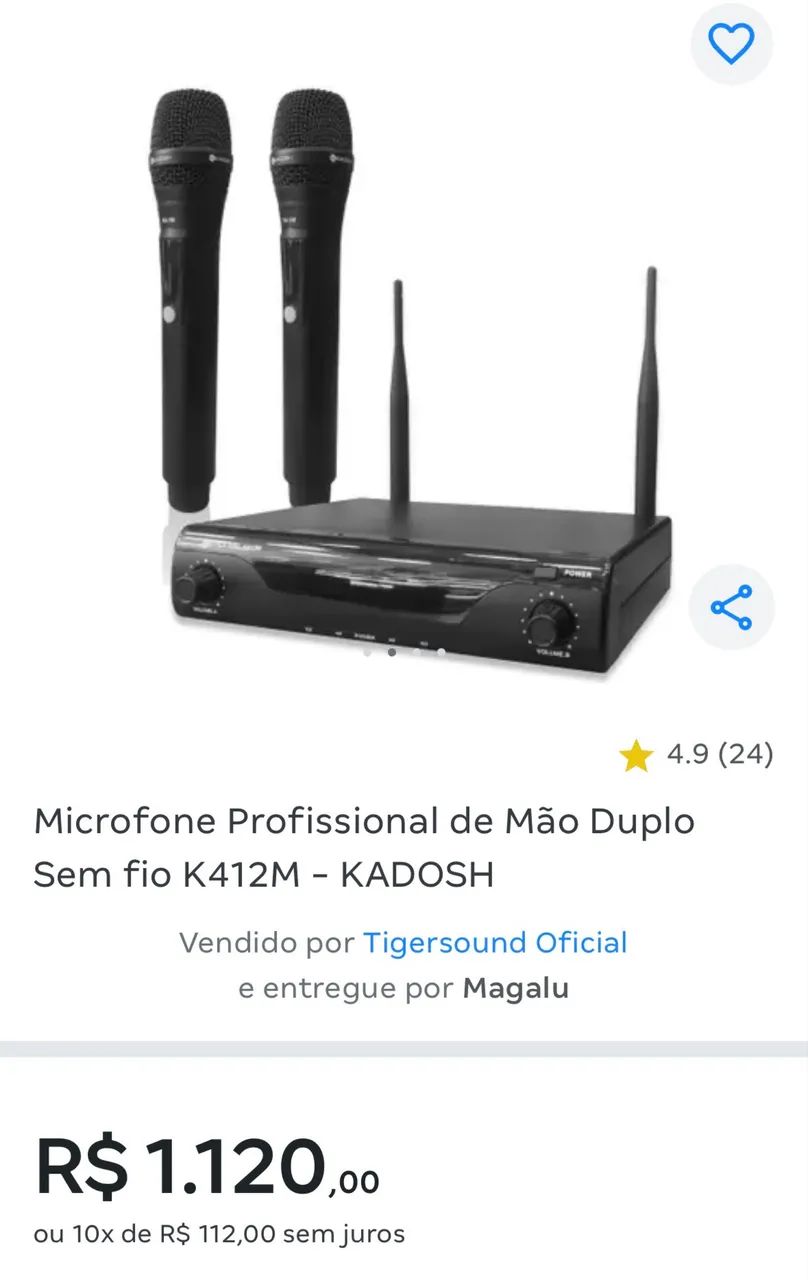 2 Microfones sem fio 