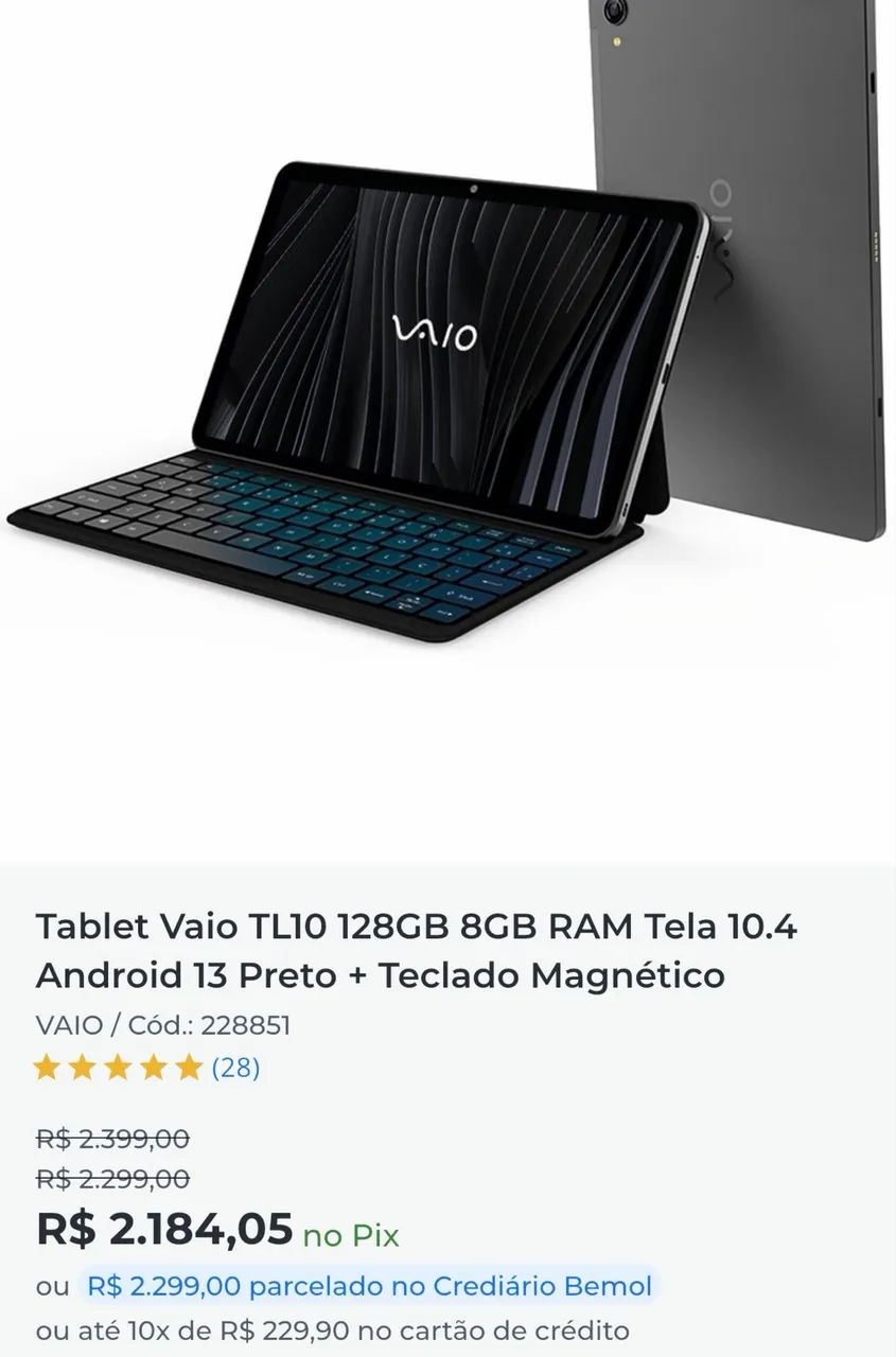 Tablet VAIO TL10 8GB 128GB - Foto 2