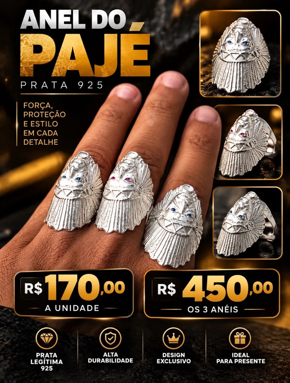 Anel pajé prata  - Foto 3