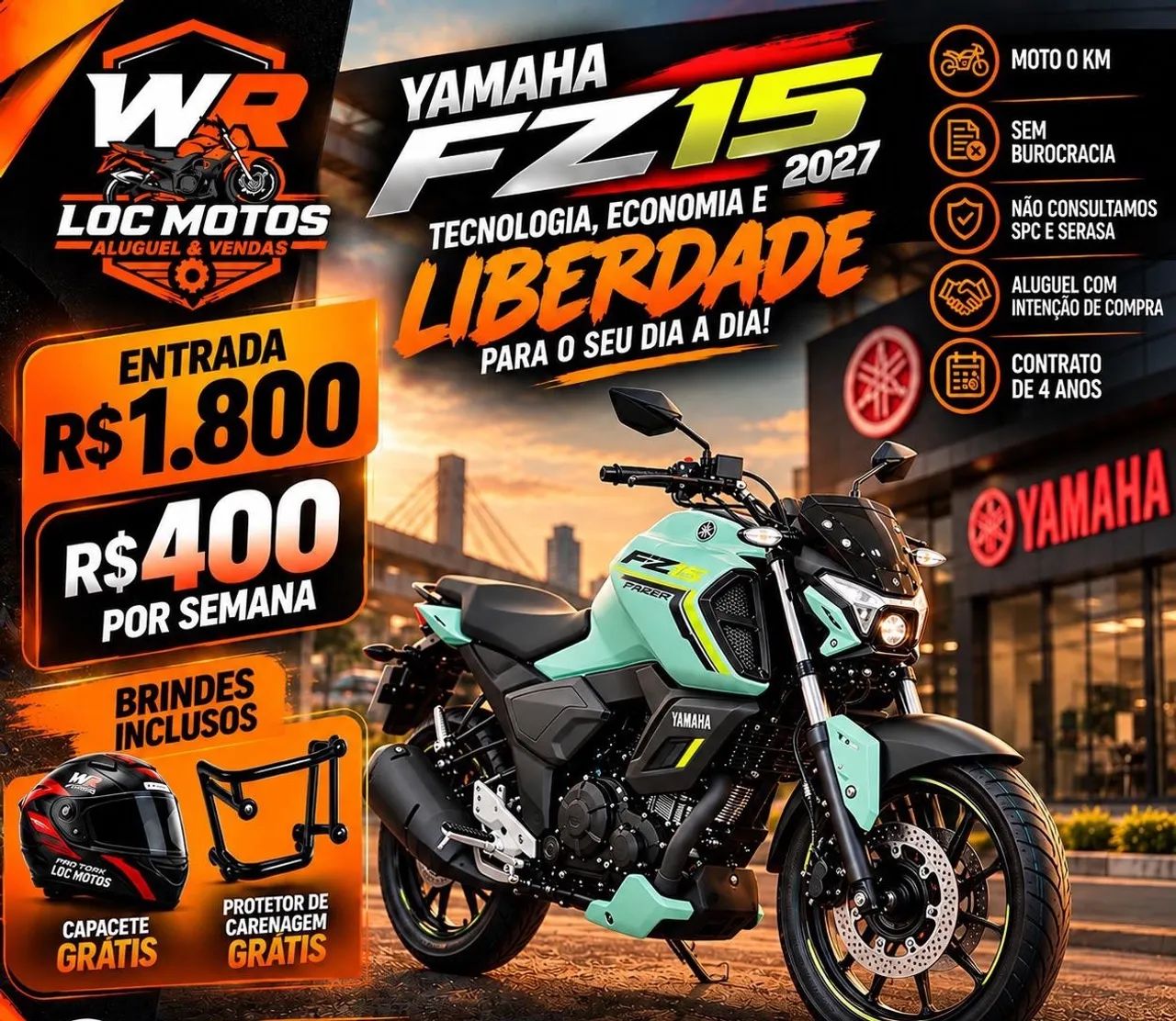 Locação com intenção de compra / Yamaha Factor DX 2027/ FZ15 2027/ CROSSER 2027 - Foto 3