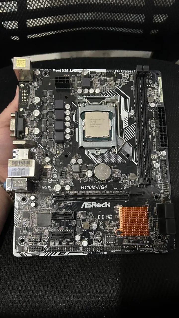 Kit Processador Intel Core i3-7100 (7ª Geração) + Placa Mãe ASRock H110M-HG4