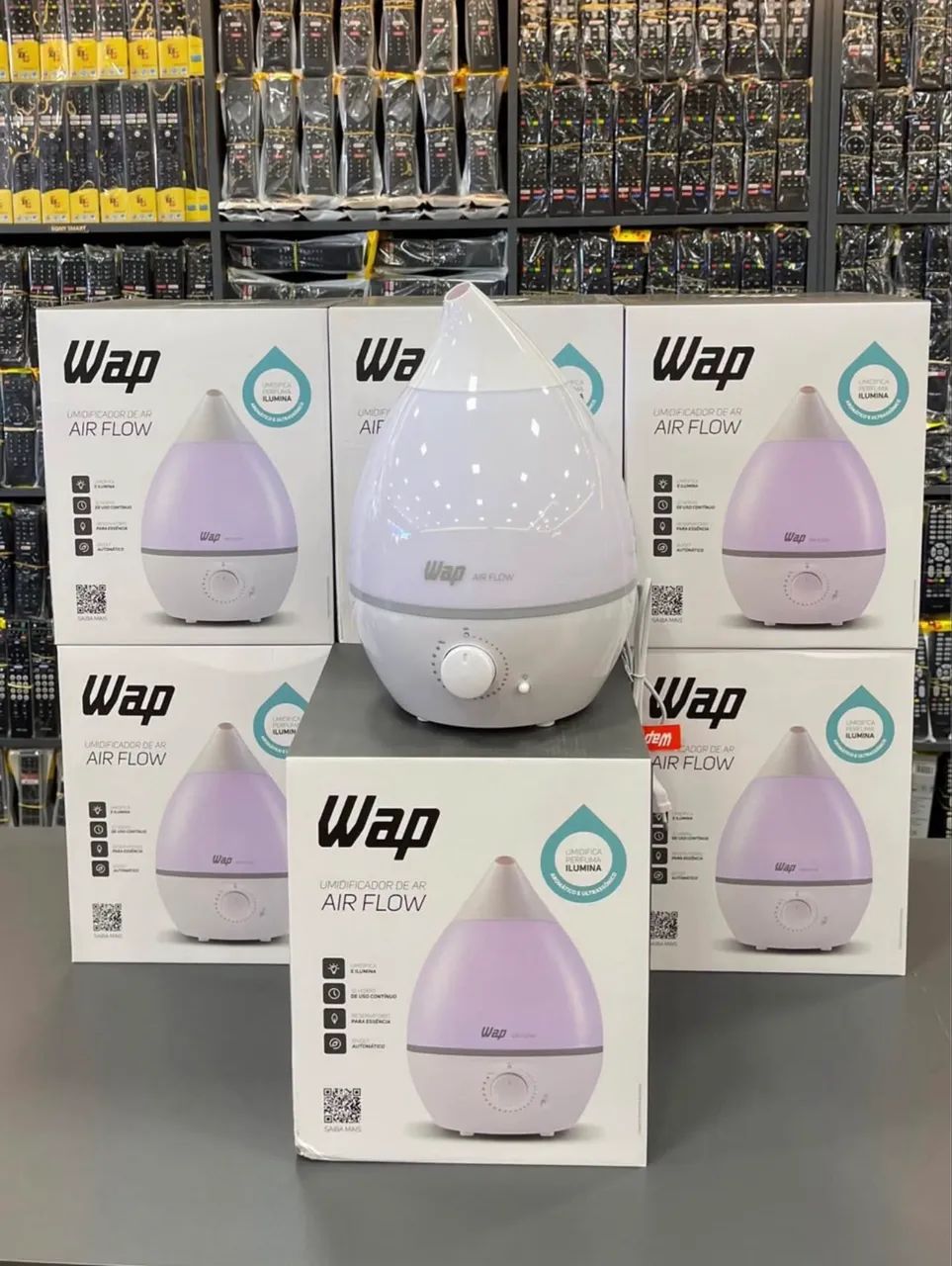 WAP Umidificador de Ar AIR FLOW com Luminária e Difusor de Aromas, 4 Litros,