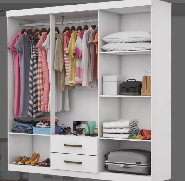 Guarda Roupa Branco Ares Compacto 6 Portas - Foto 2