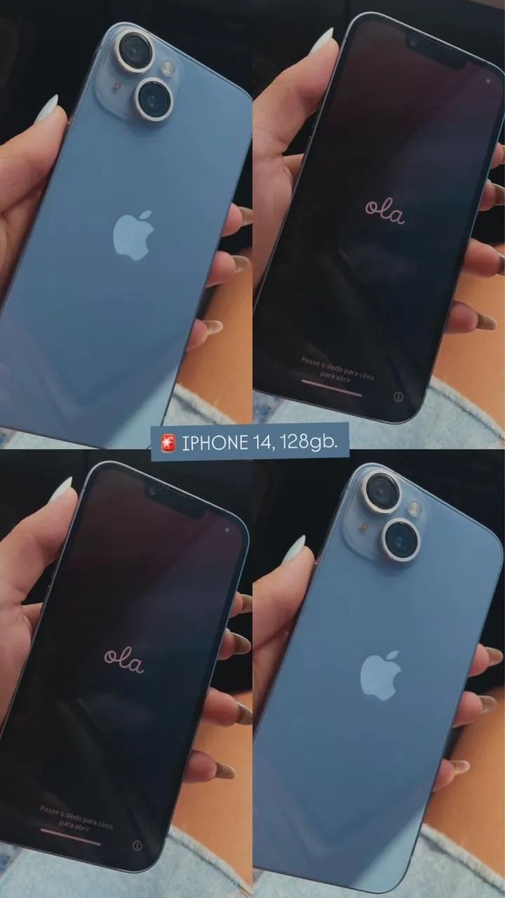 iPhone 14 azul 128gb todo original 
