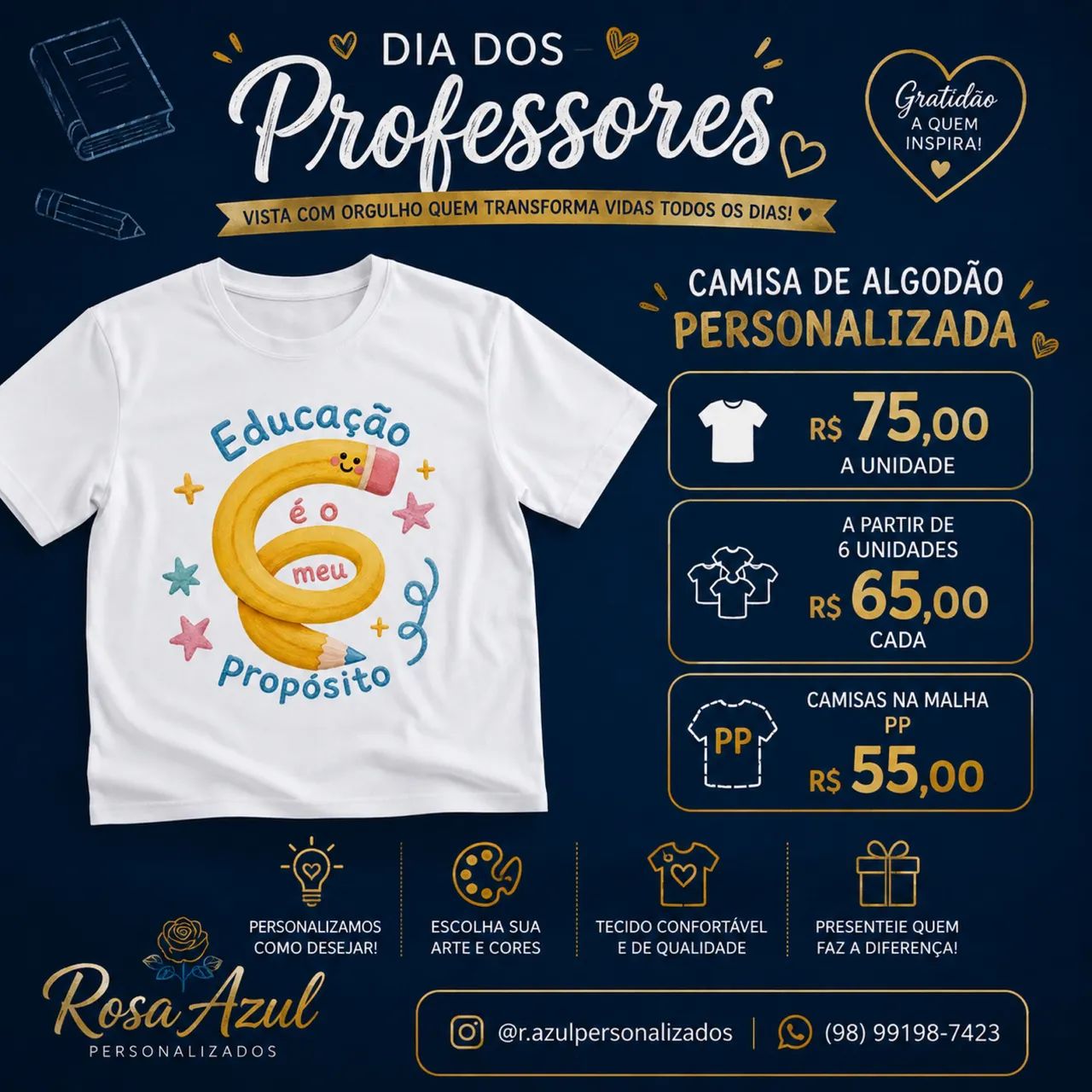 Camisas dia dos professores 