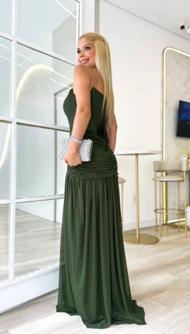Vestido verde oliva  - Foto 2