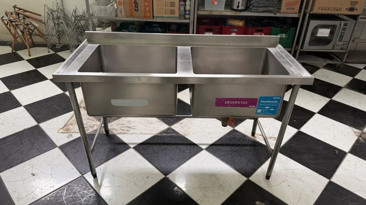 Pia 2 Cubas Industrial Inox - Foto 4