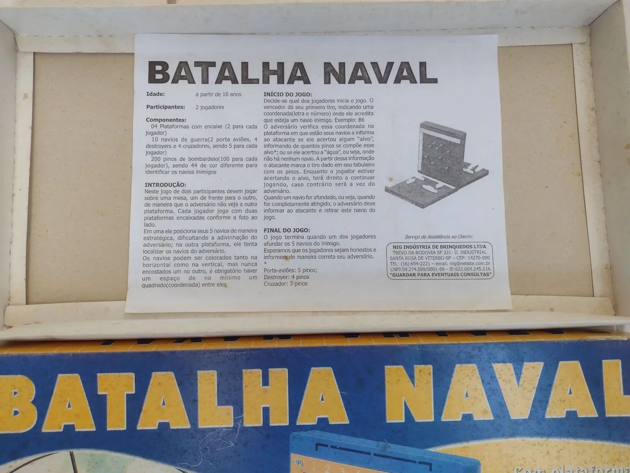 Jogo de Tabuleiro Batalha Naval Antigo - Foto 5