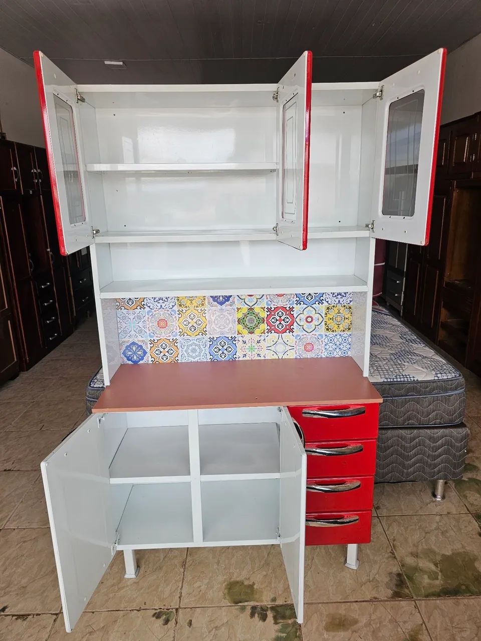 Armário de cozinha usado foi pintado - Foto 2