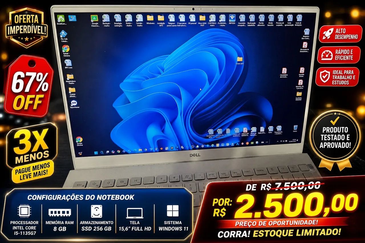 Notebook Dell lindo e poderoso para vender hoje