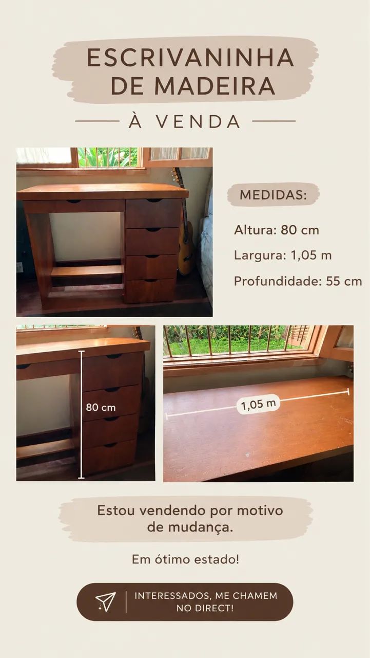 ESCRIVANINHA DE MADEIRA - Foto 3