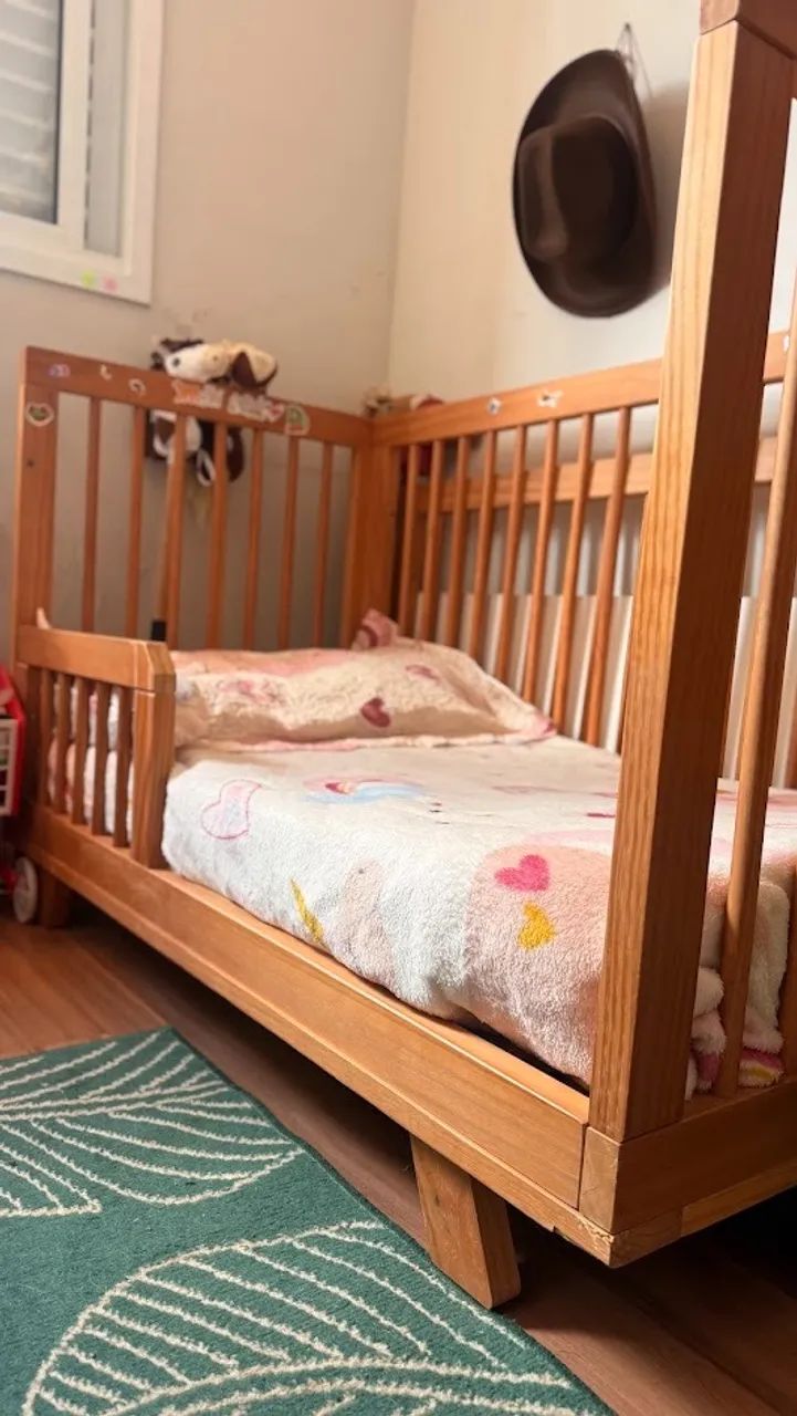 Berço Cama Kaike de Madeira Maciça - Avelã - Foto 2