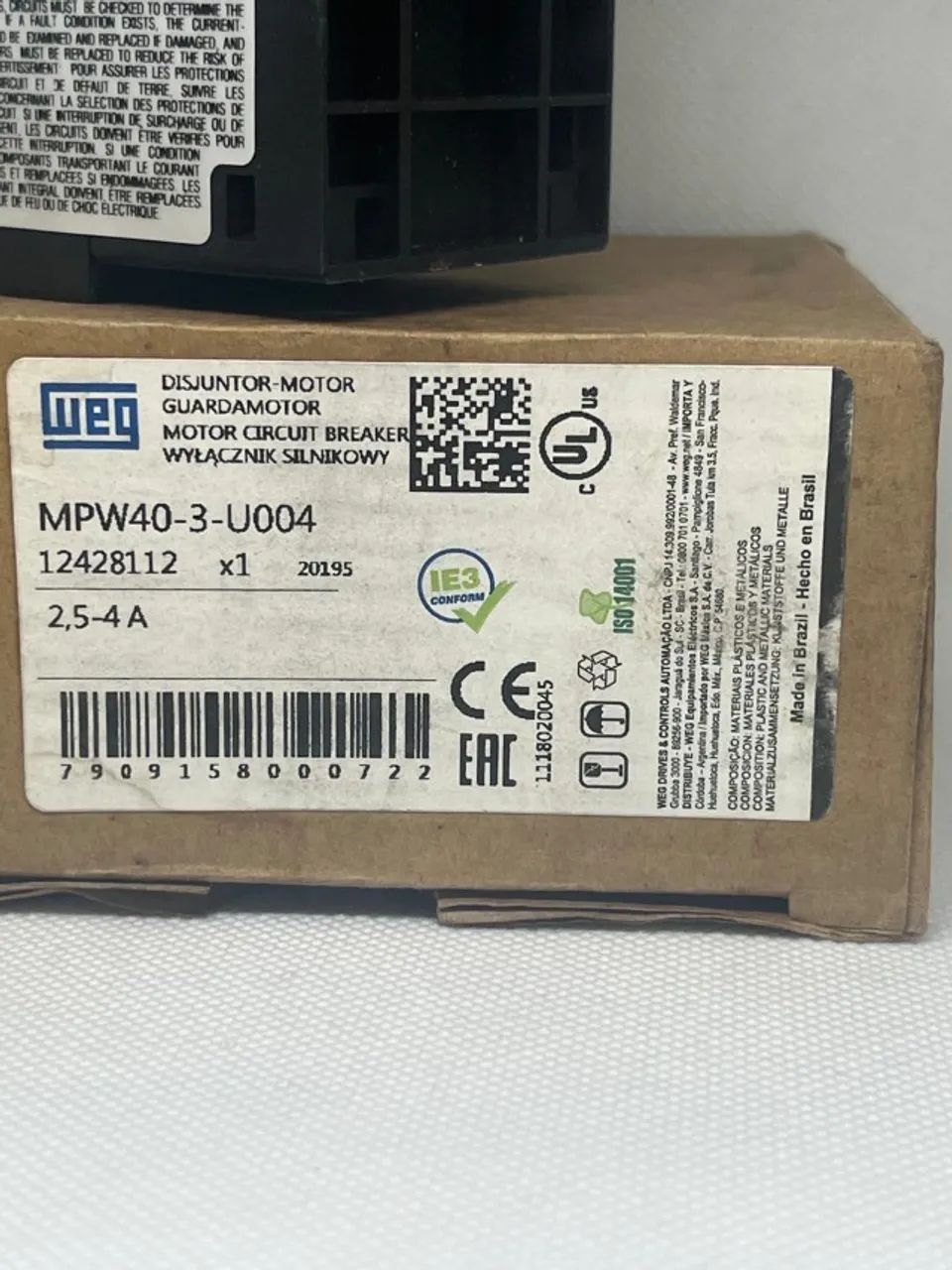 Disjuntor Motor WEG MPW-40-3-U004 - 4A - Foto 3