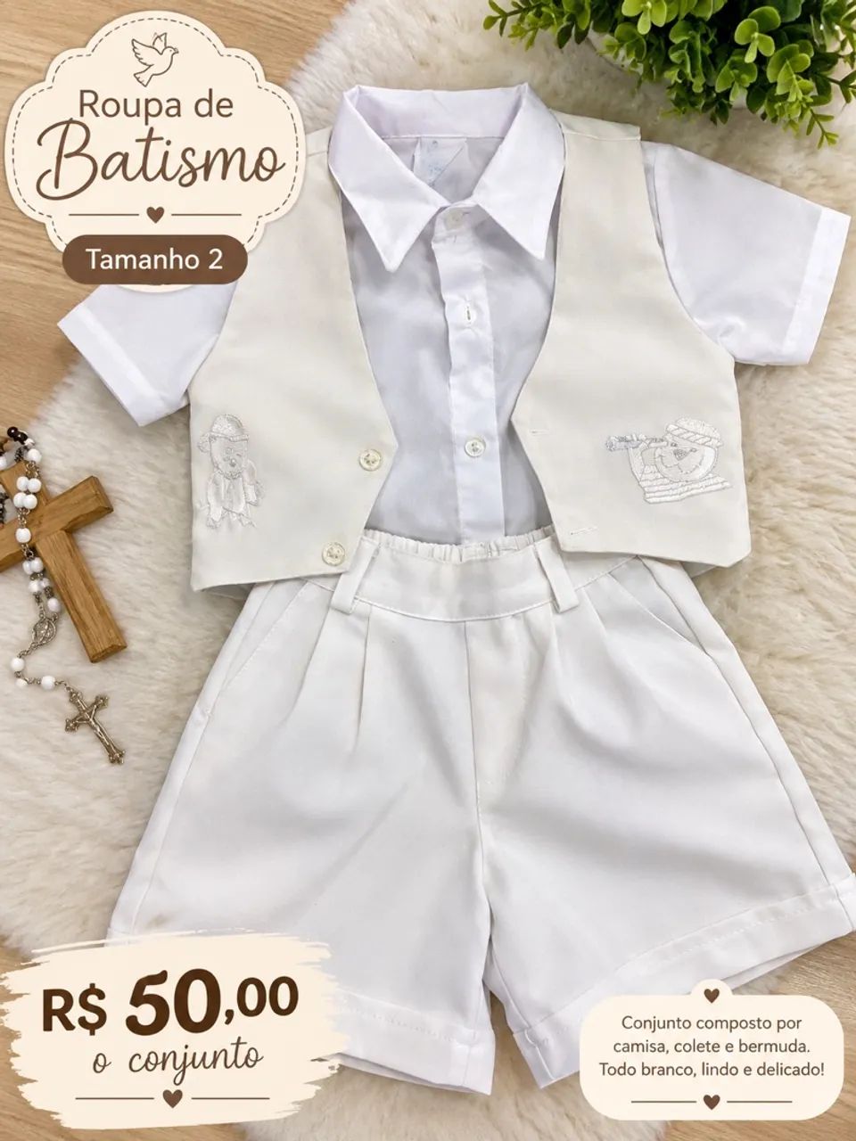Conjunto de batismo tamanho 2