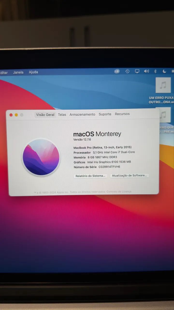 Mac book pro 3,1 GHz i7 dual-core 2015 - Foto 3