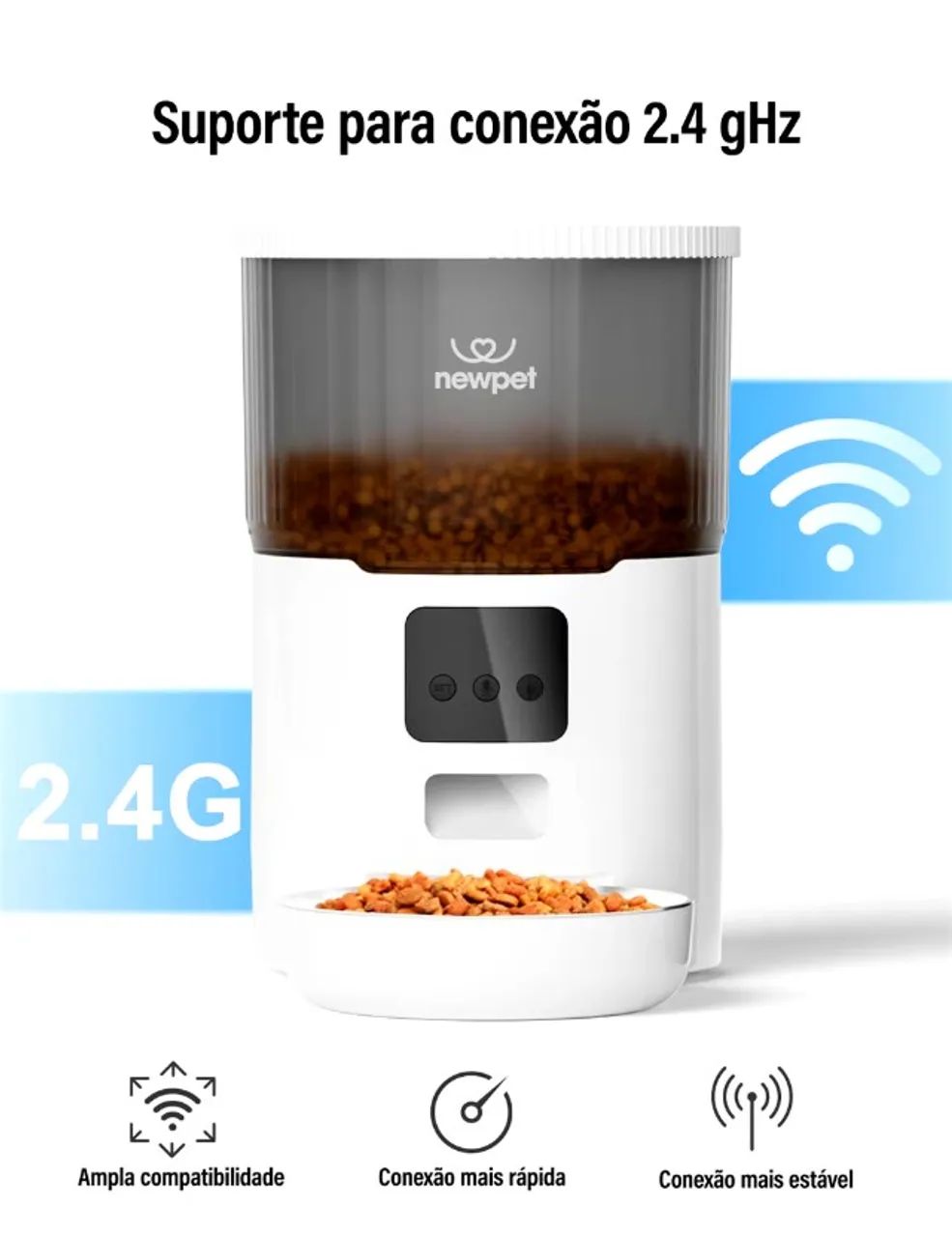 Comedouro Pet Automático Ração 4 litros Wifi Newpet - Foto 2