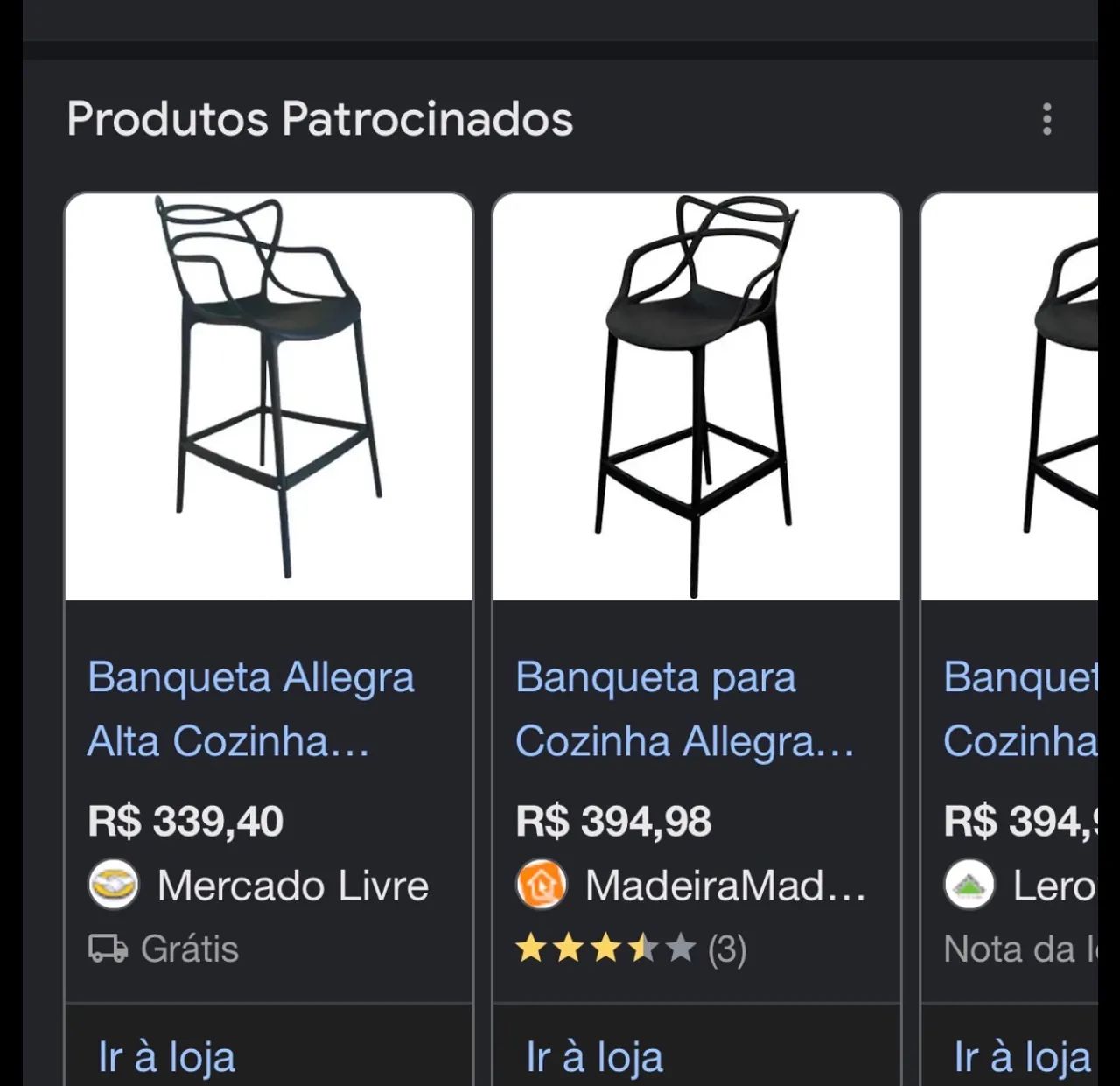 3 cadeiras altas Alegra pretas  - Foto 3