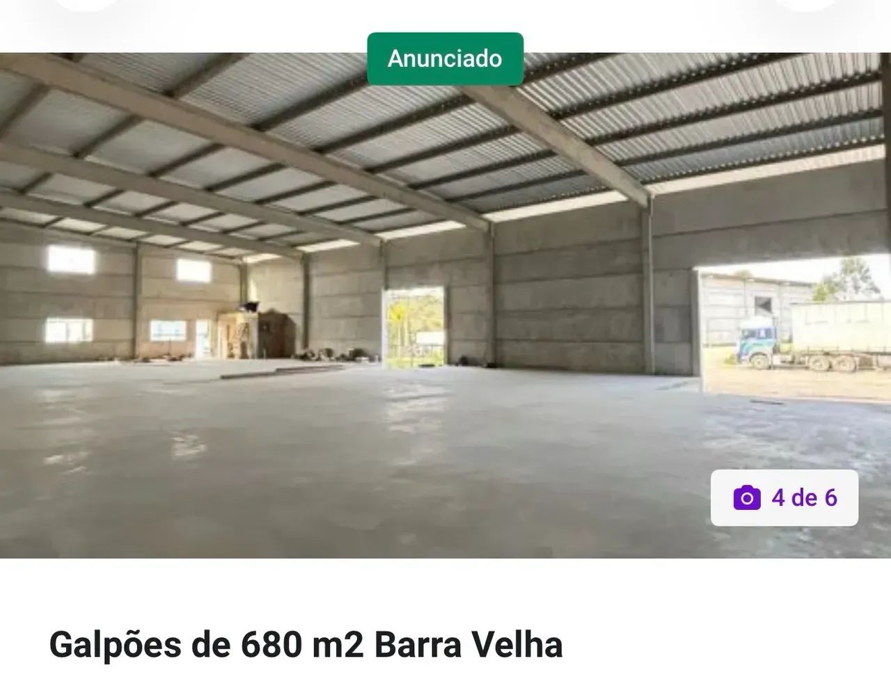Galpões de 340 m2 Barra velha