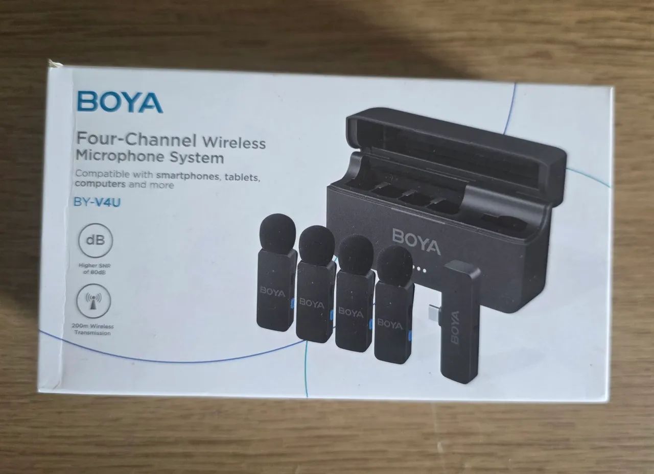 Microfone de lapela sem fio BOYA BY-V4U