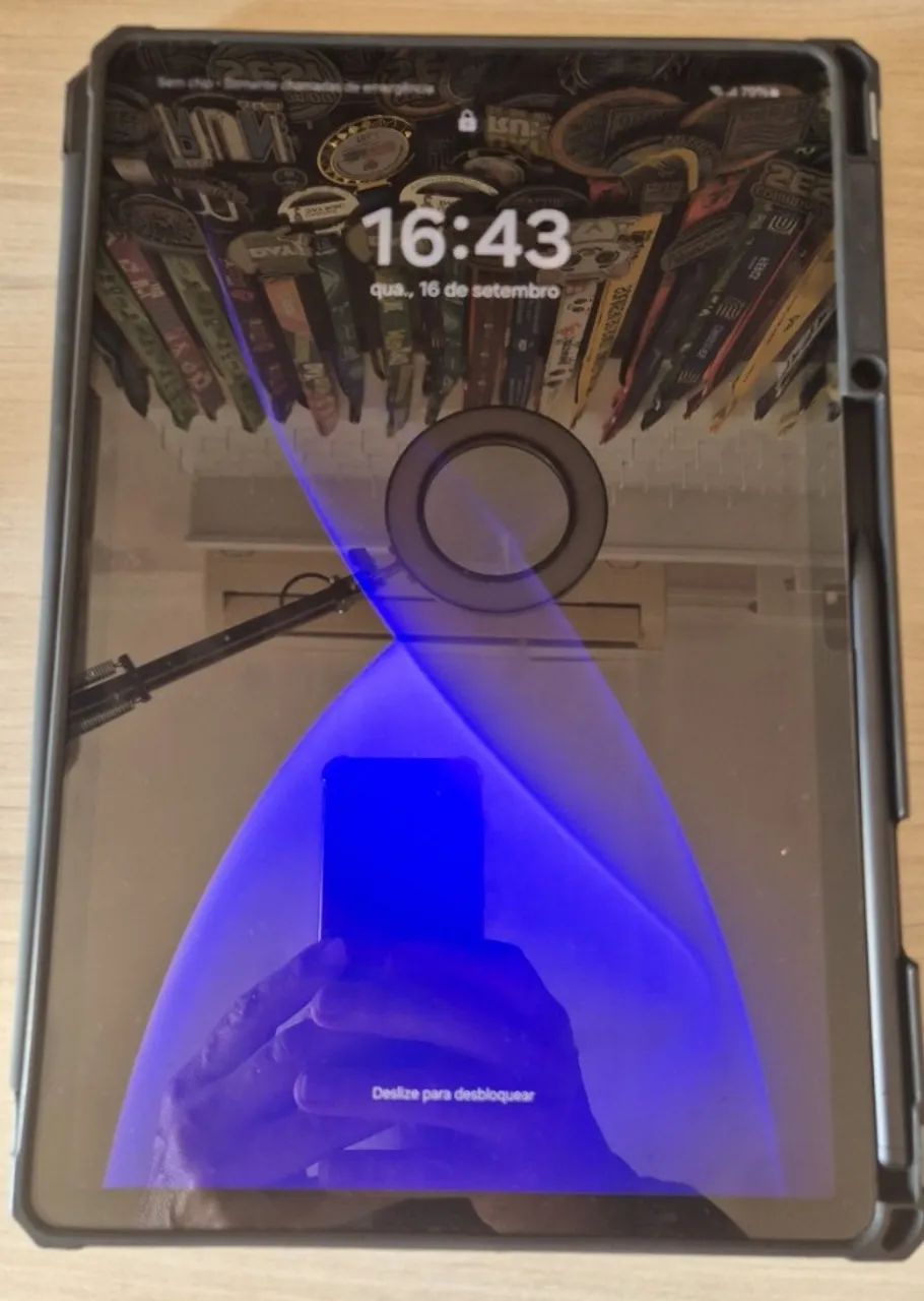 Tablet Samsung Galaxy TAB S7 FE com capa e película