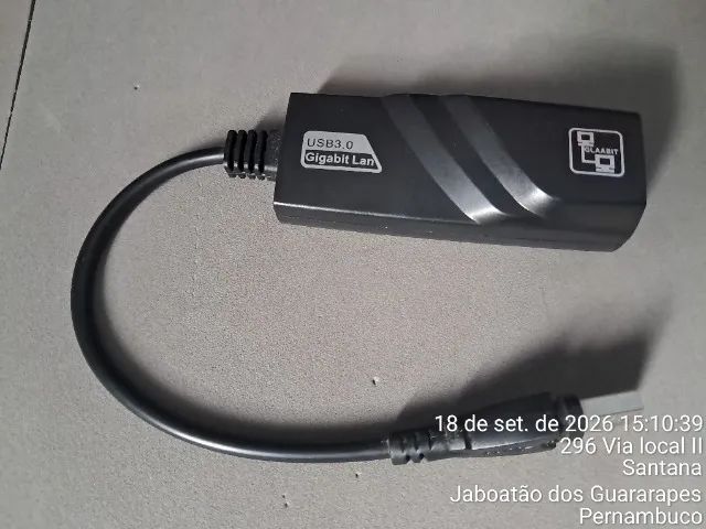 Adaptador de Rede USB 3.0 para RJ45 10/100 Mbps (Fast Ethernet)