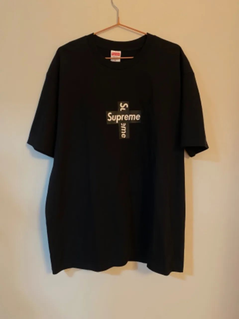 supreme cross box logo tee black