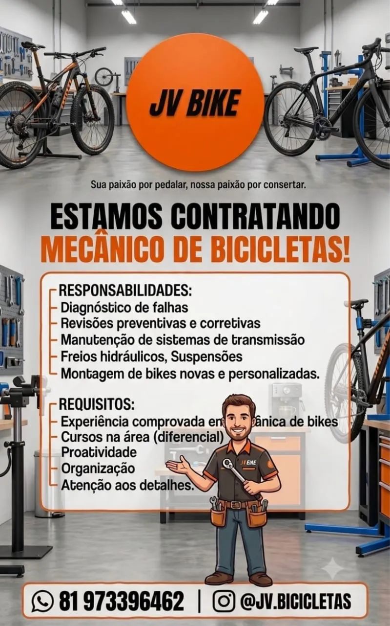 VAGA DE MECÂNICO DE BICICLETA 