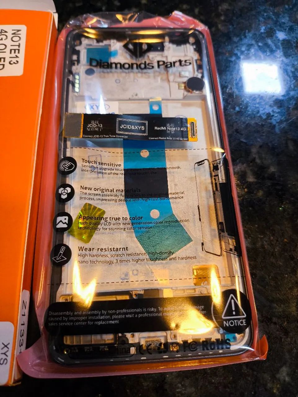 Tela Display OLED Completa com Aro Redmi Note 13 4G Diamonds Parts - Foto 2