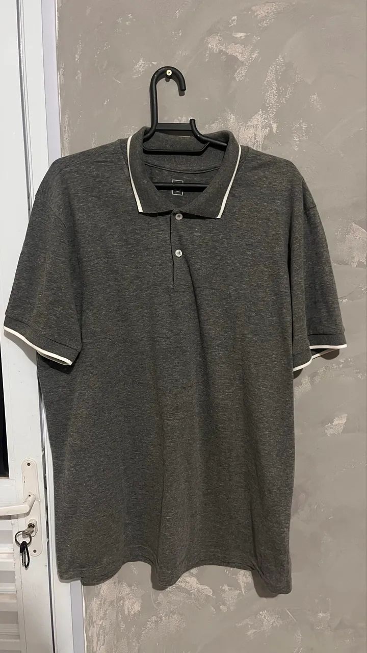 blusa polo masculina cinza g
