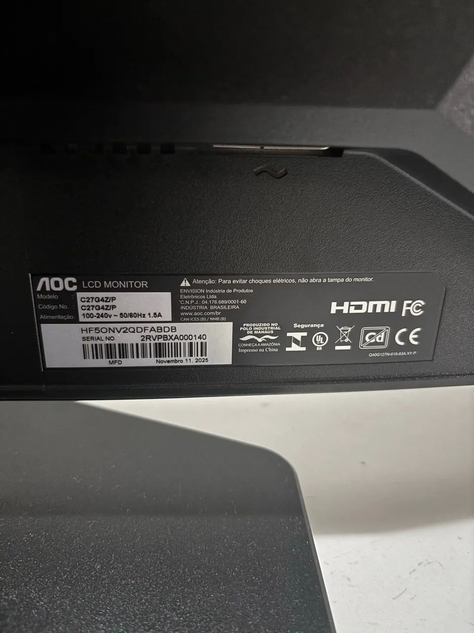 Monitor AOC 280 hertz