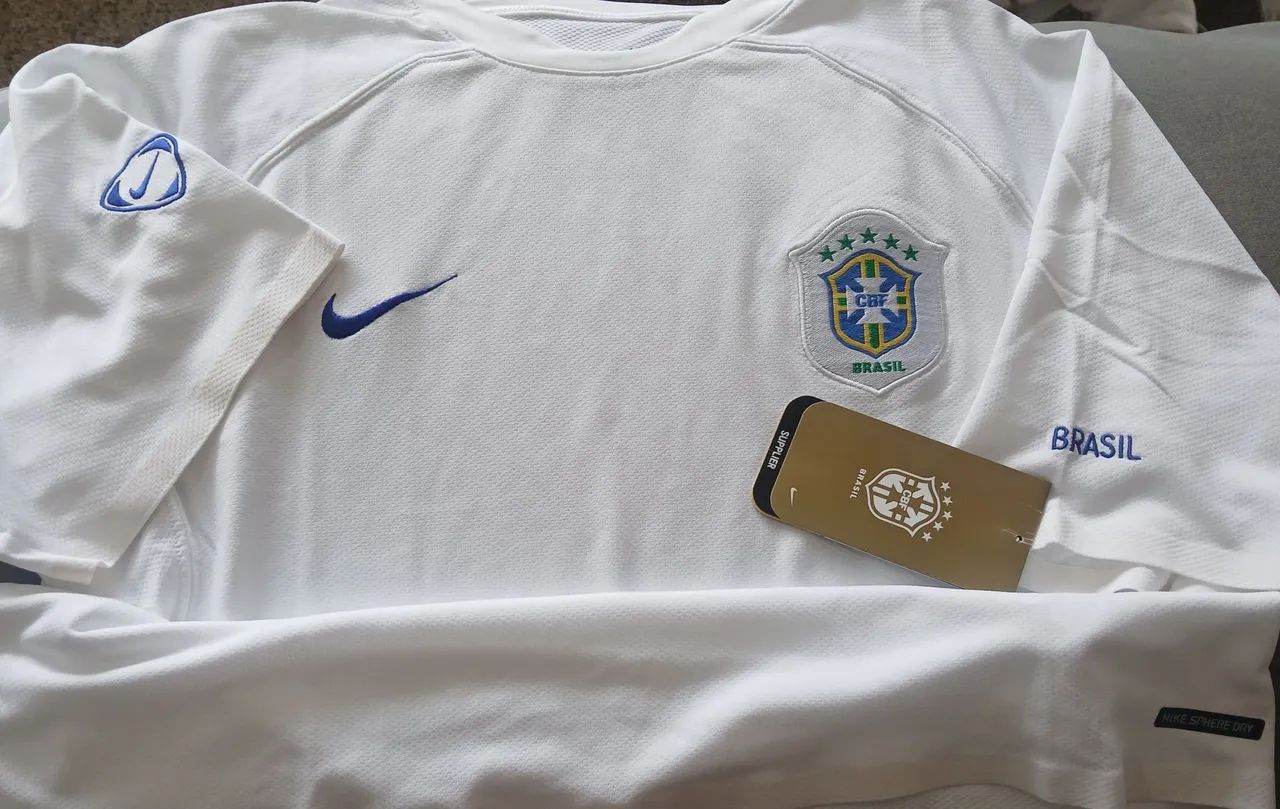 Camisa Treino Brasil Nike Copa 2006 Alemanha Branca Nova Tam. G Frete Gratis