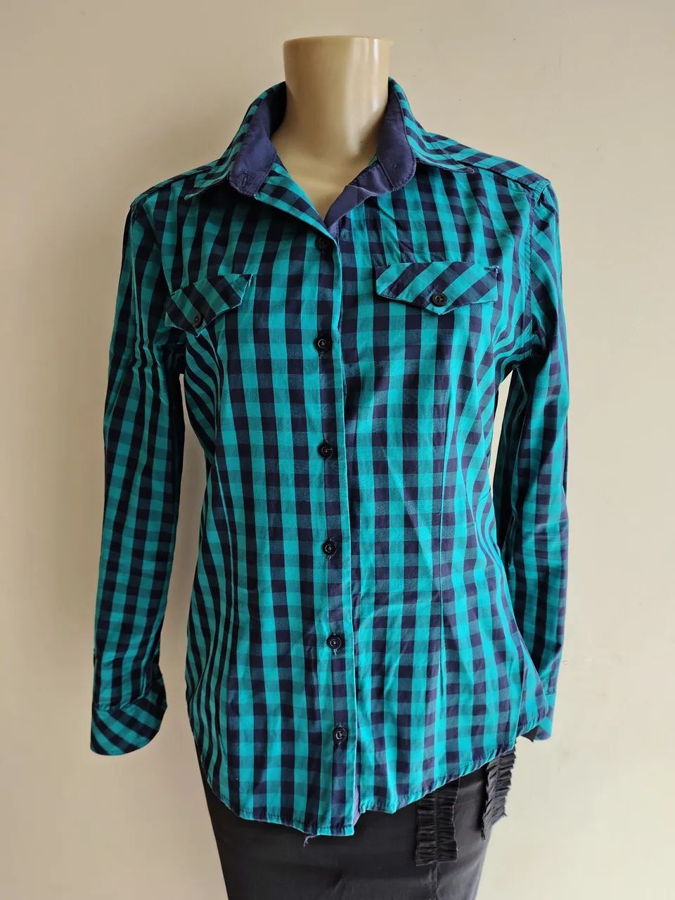 Linda Camisa Xadrez Feminina 