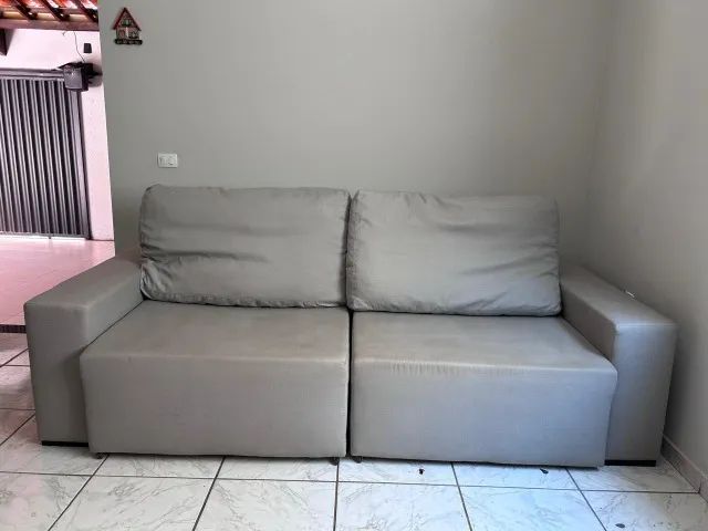 Sofá Reclinável Cinza - 2,70 m | Até 4 lugares