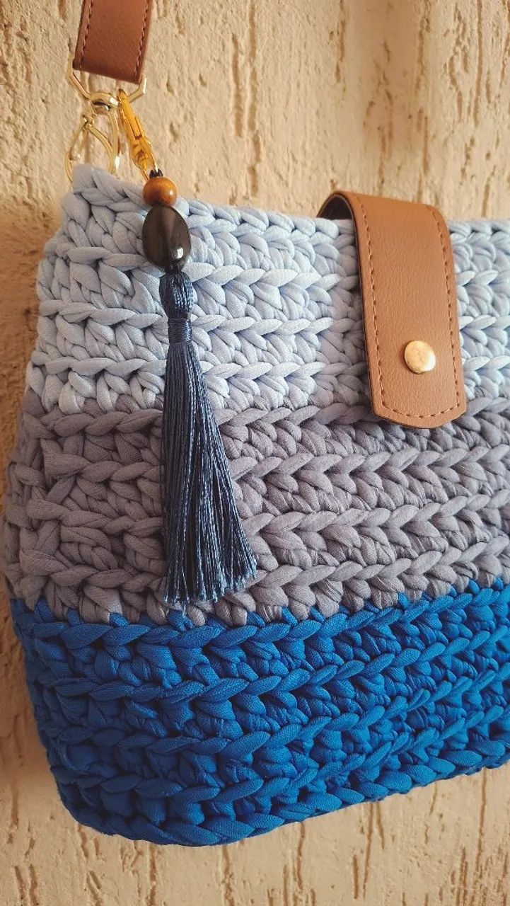 Bolsa crochê malha  - Foto 4