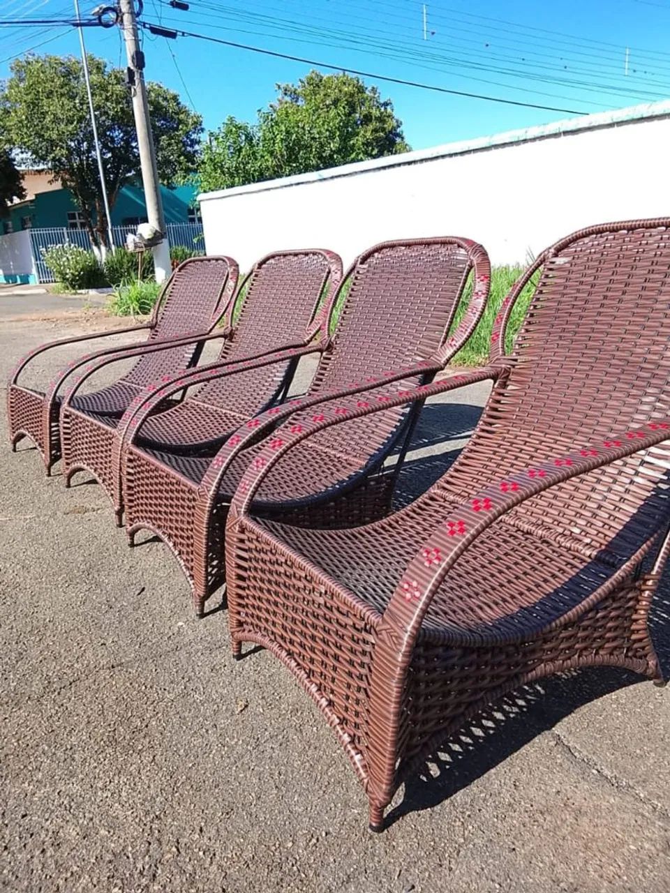 Jogo de 4 Poltronas jardim baixa 