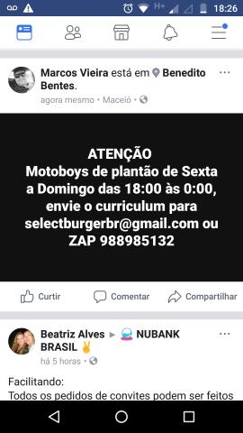 Vaga para 1 motoboy