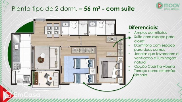 Apartamento à venda com 2 dormitórios em Cerâmica, São caetano do sul cod:38368 - Foto 2