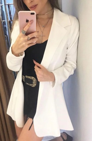 Blazer branco alongado