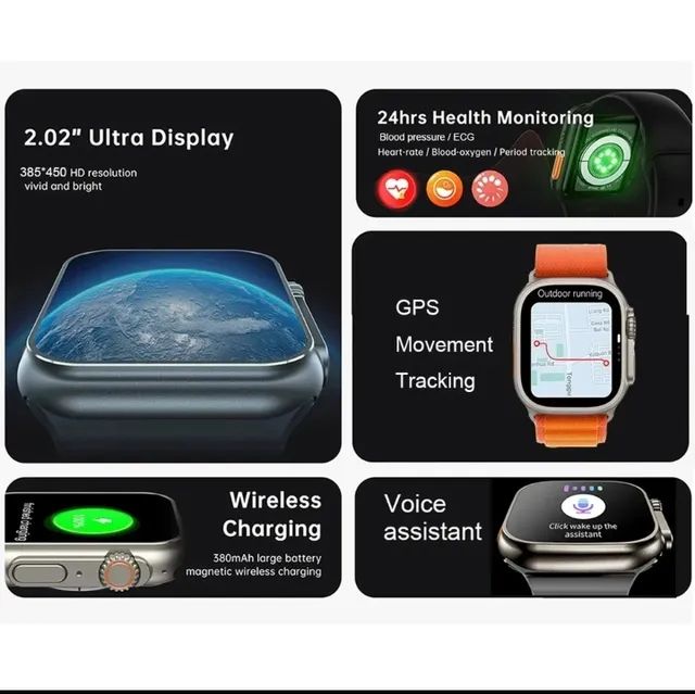 Relógio smartwatch Big T900 +1 pulseira+1 película  - Foto 5